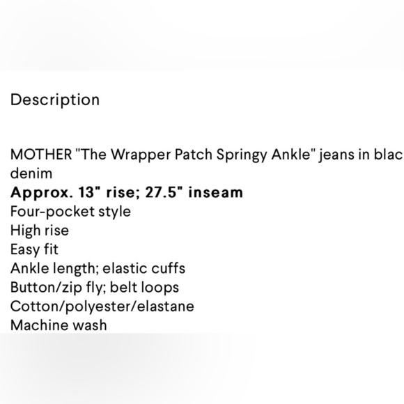 Mother Wrapper Patch Springy Ankle Jeans Size 23 NWT - Picture 6 of 16